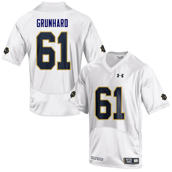 Men's NCAA Notre Dame Fighting Irish #61 Colin Grunhard Stitched College Under Armour Authentic White Football Jersey RM10F80IA